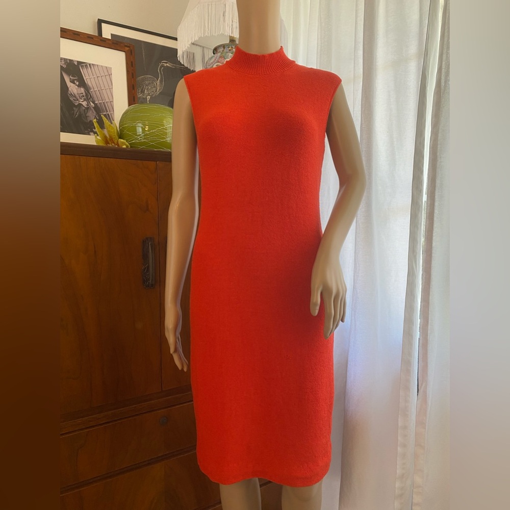 Vintage Steve Fabrikant x Neiman Marcus knit turtleneck midi dress